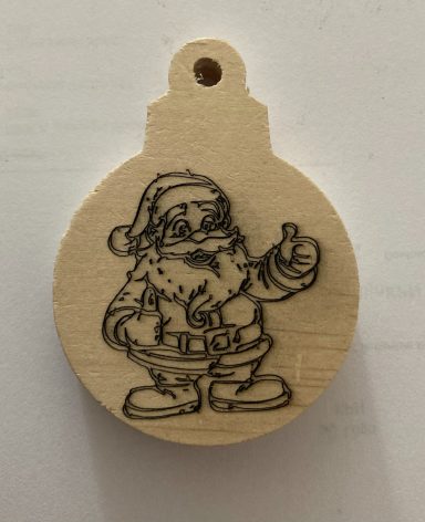 houten kerstbal met print